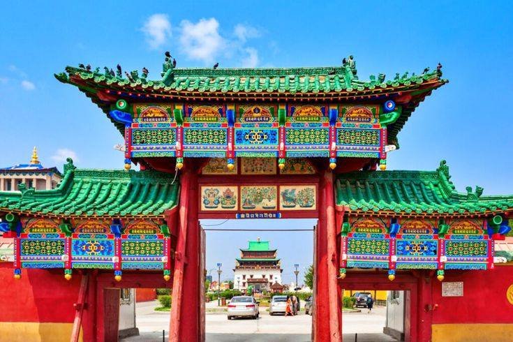 Gandan Monastery, main Buddhist center in Ulaanbaatar, Mongolia
