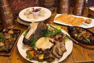 Traditional Mongolian cuisine at local restaurants