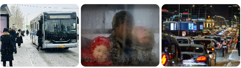 Ulaanbaatar bus in winter crowded